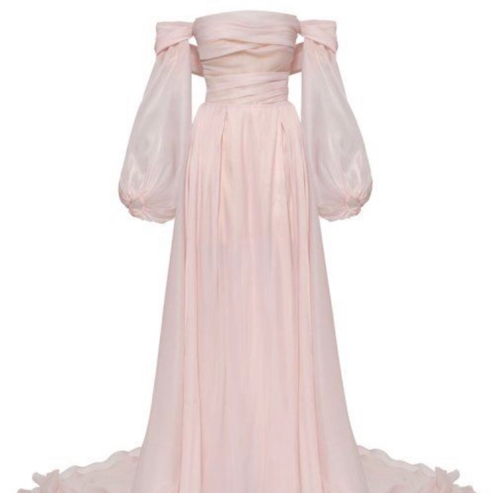 Milla Nova Romantic off the shoulder gown